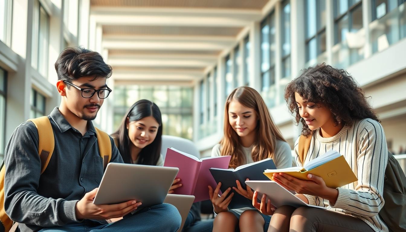 Students working in research laboratory